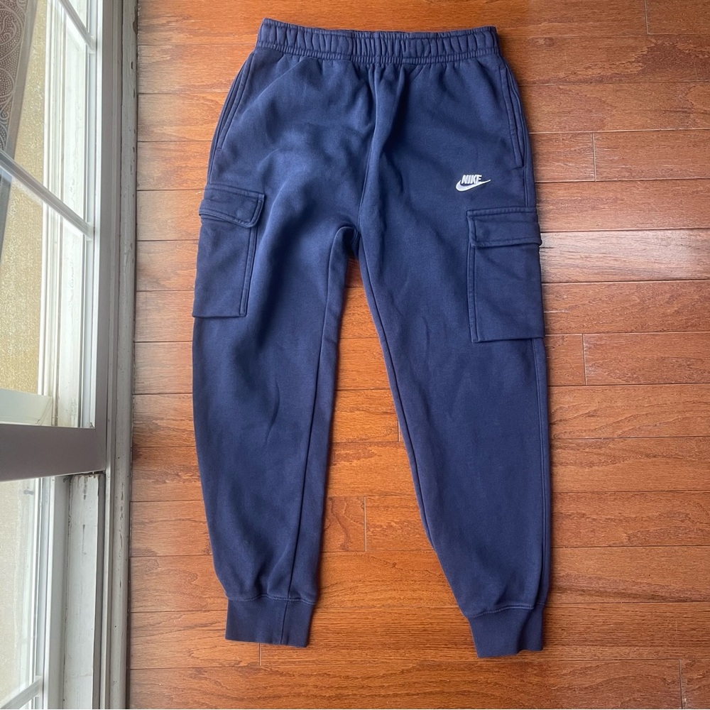 Nike Sportswear Club Fleece Cargo Pants Big Kids Size Small Midnight Navy